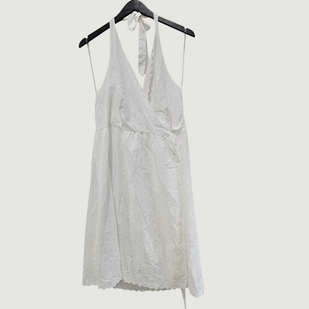 New Wild Fable Womens 2X White Eyelet Halter Wrap Midi Dress Romantic Cottage